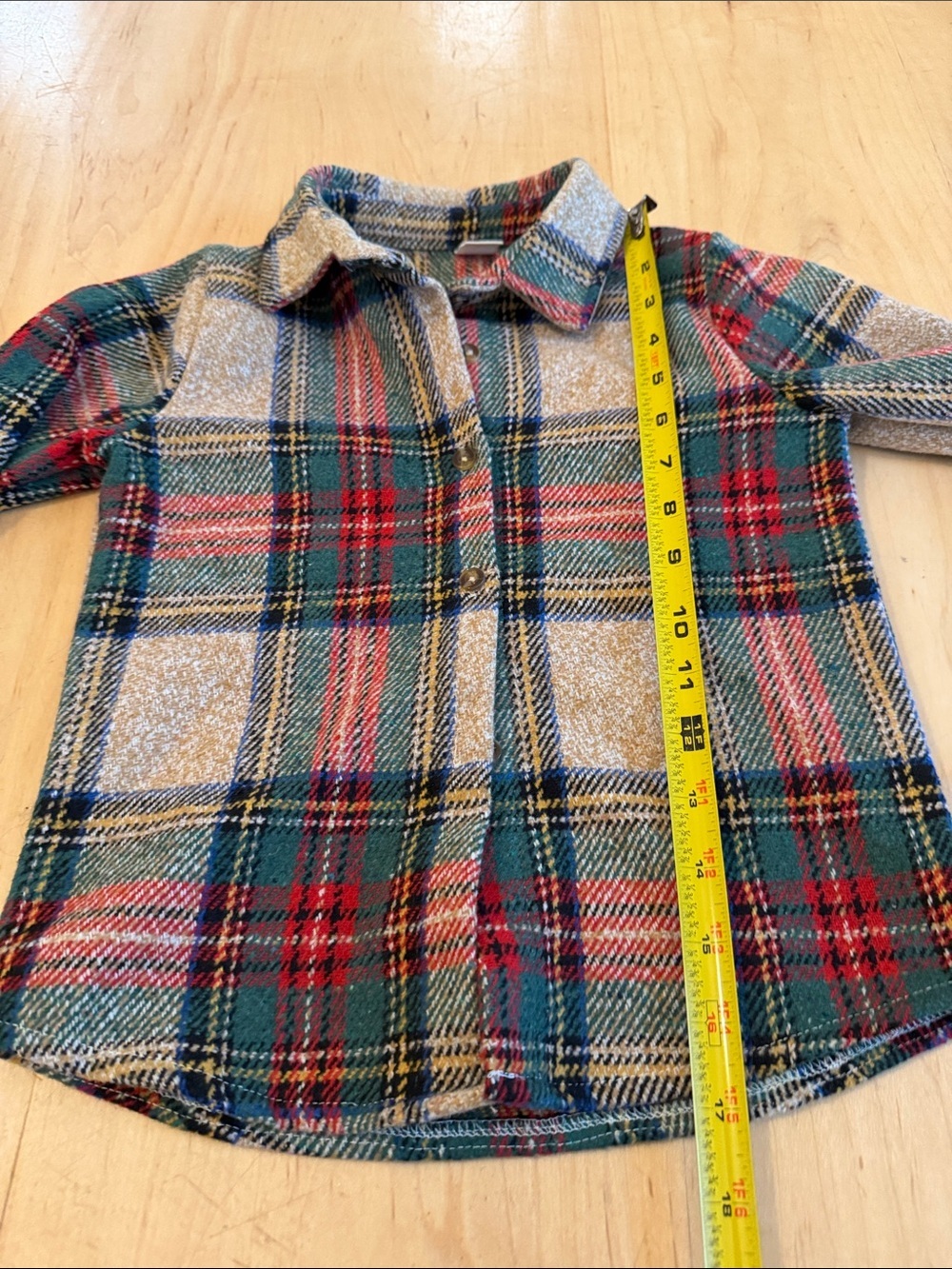 SHEIN Green & Red Plaid Button-Down Shirt - Picture 4 of 4